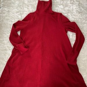 Dark red Mittoshop long sleeve turtleneck dress